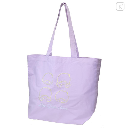 Japan Sanrio Tote Bag - Little Twin Stars : Funny Face Light Purple - 1