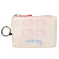 Japan Sanrio Mini Pouch & Pass Case Card Holder with Reel - Hello Kitty : Funny Face - 1