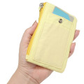Japan Sanrio Mini Pouch & Pass Case Card Holder with Reel - Pompompurin : Funny Face Light Yellow - 2