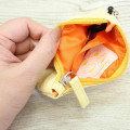 Japan Sanrio Mini Pouch & Pass Case Card Holder with Reel - Pompompurin : Funny Face Light Yellow - 3