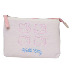 Japan Sanrio Fluffy Embroidered Cosmetic Pouch - Hello Kitty : Funny Face