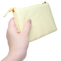 Japan Sanrio Fluffy Embroidered Cosmetic Pouch - Pompompurin : Funny Face Light Yellow - 2