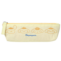 Japan Sanrio Slim Pen Pouch Pencil Case - Pompompurin : Funny Face Light Yellow