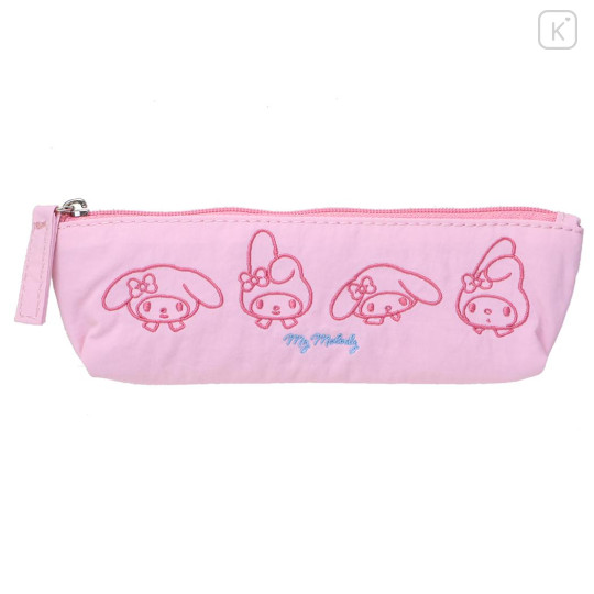 Japan Sanrio Slim Pen Pouch Pencil Case - My Melody : Funny Face Light Pink - 1