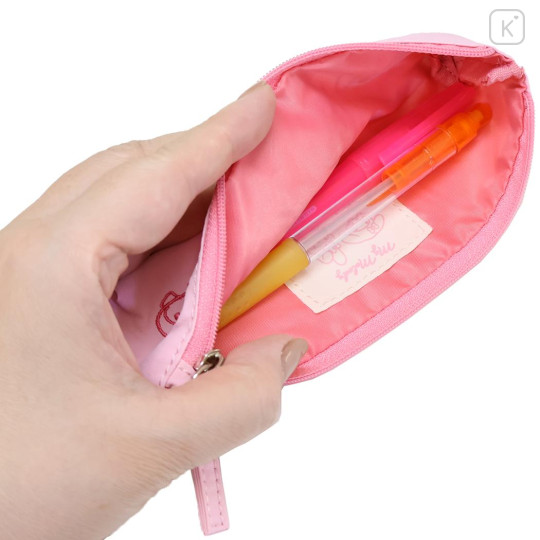 Japan Sanrio Slim Pen Pouch Pencil Case - My Melody : Funny Face Light Pink - 3