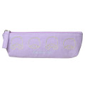 Japan Sanrio Slim Pen Pouch Pencil Case - Little Twin Stars : Funny Face Light Purple - 1