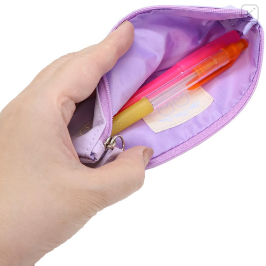 Japan Sanrio Slim Pen Pouch Pencil Case - Little Twin Stars : Funny Face Light Purple - 3
