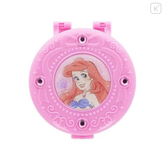 Japan Disney Mirror Accessory Case With Sticker & Memo Paper - Ariel : Pink Compact - 1