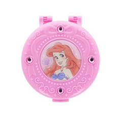 Japan Disney Mirror Accessory Case With Sticker & Memo Paper - Ariel : Pink Compact