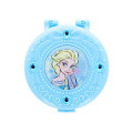 Japan Disney Mirror Accessory Case With Sticker & Memo Paper - Elsa : Blue Compact - 1