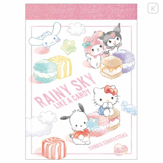 Japan Sanrio Mini Notepad - Characters Rainy Sky Macaroon - 1