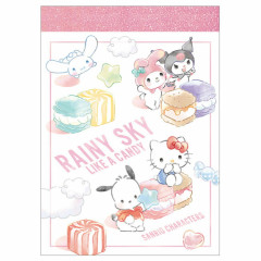 Japan Sanrio Mini Notepad - Characters Rainy Sky Macaroon