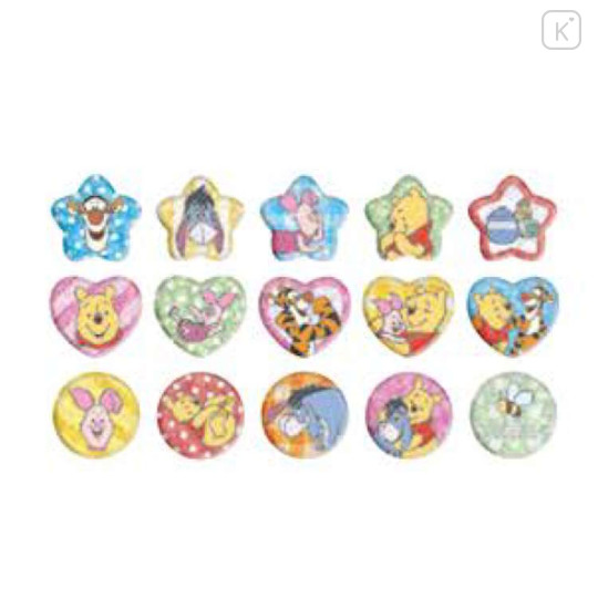 Japan Disney Sparkly Marble Sticker Flakes - Winnie the Pooh : Friends Happy - 2