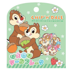 Japan Disney Sparkly Marble Sticker Flakes - Chip & Dale : Happy