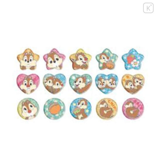Japan Disney Sparkly Marble Sticker Flakes - Chip & Dale : Happy - 2