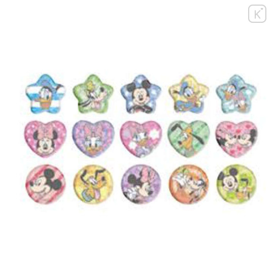 Japan Disney Sparkly Marble Sticker Flakes - Mickey & Friends : Happy - 2