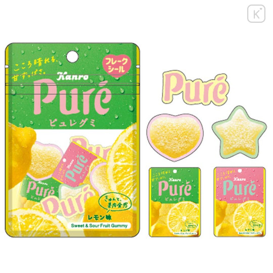 Japan Pure Gummy Die-cut Flake Seal Sticker Pack - Lemon Flavor - 1