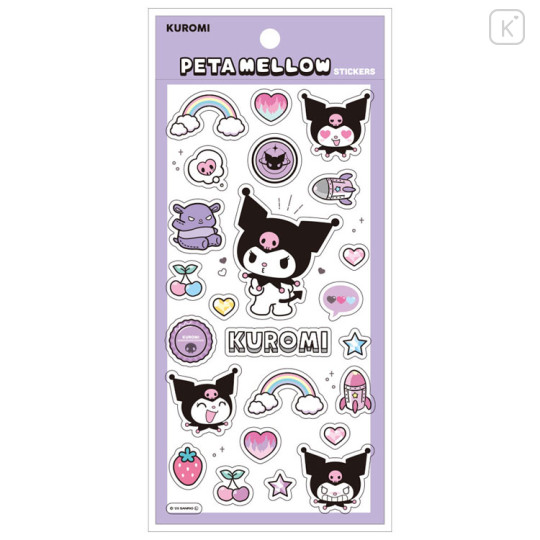 Japan Sanrio Clear Plump 3D Sticker - Kuromi : Peta Mellow - 1