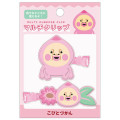 Japan Kobitos Rubber Hair Clip Set - Kakure Momojiri Peach Blossom - 1