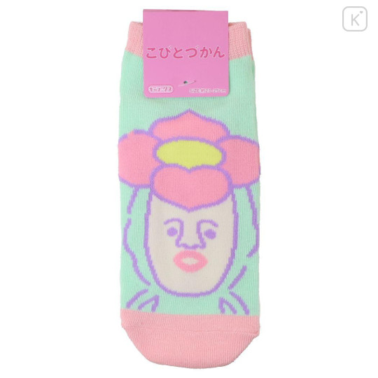 Japan Kobitos Socks - Little Hanagashira Light Green - 1