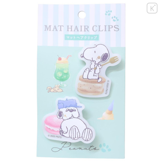 Japan Peanuts Acrylic Hair Clip - Snoopy : Olaf Macaroon - 1