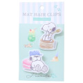 Japan Peanuts Acrylic Hair Clip - Snoopy : Olaf Macaroon - 1