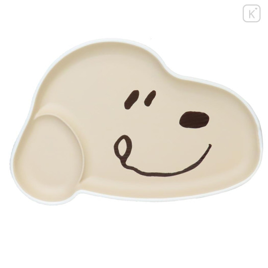 Japan Peanuts Melamine Plate - Snoopy : Delicious Beige Grey - 1