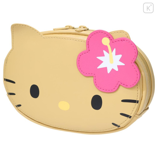 Japan Sanrio Mascot Cosmetic Pouch - Hello Kitty : Tan Swimsuit Party Y2K - 1