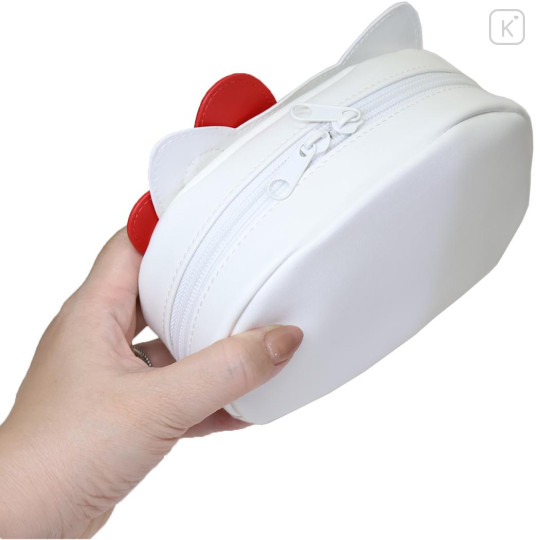 Japan Sanrio Mascot Cosmetic Pouch - Hello Kitty : Face White - 2