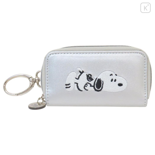 Japan Peanuts Key Case Holder - Snoopy : Take It Easy Metallic Silver - 1