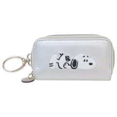 Japan Peanuts Key Case Holder - Snoopy : Take It Easy Metallic Silver