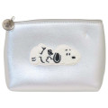 Japan Peanuts Mascot Cosmetic Pouch - Snoopy : Take It Easy Metallic Silver - 1
