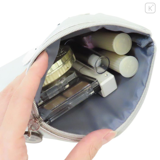 Japan Peanuts Mascot Cosmetic Pouch - Snoopy : Take It Easy Metallic Silver - 3