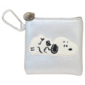 Japan Peanuts Flat Mini Pouch - Snoopy : Take It Easy Metallic Silver - 1
