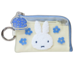 Japan Miffy Key & Pass Pouch - Miffy : Blue Dress Beige