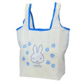 Japan Miffy Eco Shopping Bag - Miffy : Blue Flower White - 1