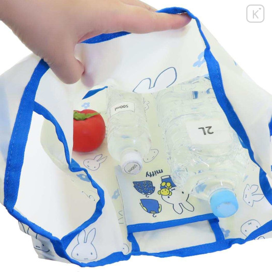 Japan Miffy Eco Shopping Bag - Miffy : Blue Flower White - 3