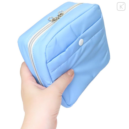 Japan Miffy Vertical Cosmetic Pouch - Miffy : Face Light Blue - 2