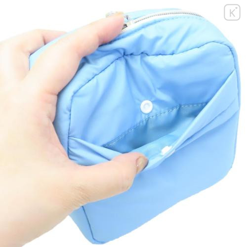 Japan Miffy Vertical Cosmetic Pouch - Miffy : Face Light Blue - 4