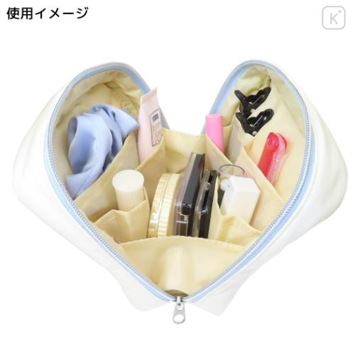 Japan Miffy Vertical Cosmetic Pouch - Miffy : Face Light Blue - 5