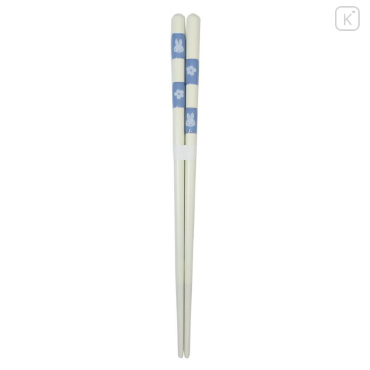 Japan Miffy Chopsticks 23cm - Miffy : Flower Blue White - 1