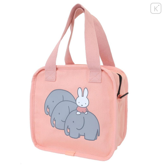 Japan Miffy Insulated Cooler Lunch Bag - Miffy : Animals Elephant Pink - 1