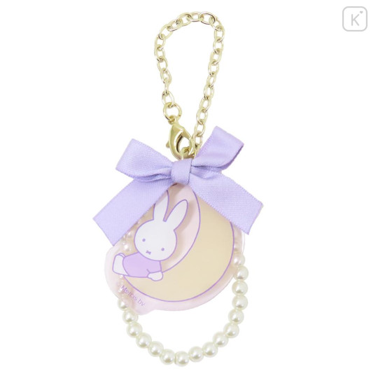 Japan Miffy Pearl Mascot Bag Charm Acrylic Keychain - Miffy : Dreamy Night Purple Ribbon - 1