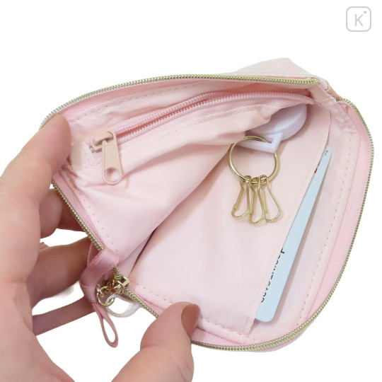 Japan Miffy Pass Case & Key Case with Reel - Miffy : Dreamy Night Pink Ribbon With Bag Charm - 3