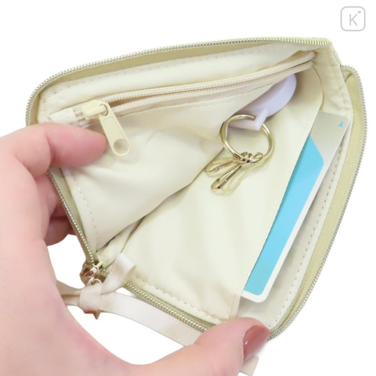 Japan Miffy Pass Case & Key Case with Reel - Miffy : Dreamy Night Beige Ribbon With Bag Charm - 3