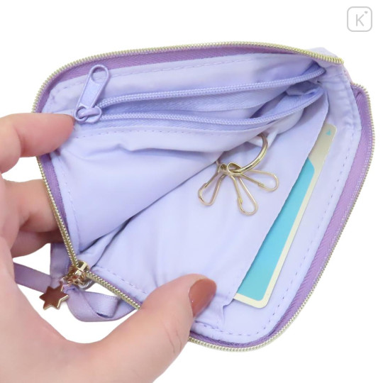 Japan Miffy Pass Case & Key Case with Reel - Miffy : Dreamy Night Purple Ribbon With Bag Charm - 3