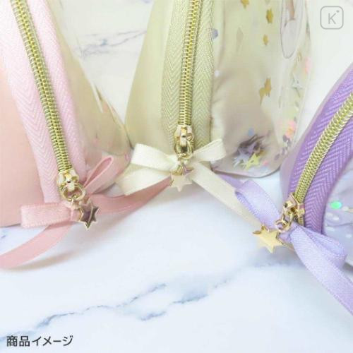 Japan Miffy Round Cosmetic Pouch - Miffy : Dreamy Night Beige Ribbon - 5