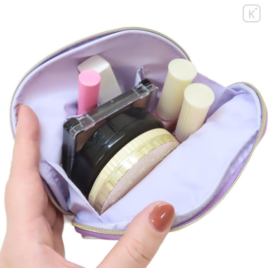 Japan Miffy Round Cosmetic Pouch - Miffy : Dreamy Night Purple Ribbon - 3