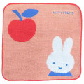Japan Miffy Mini Towel Jacquard Handkerchief - Miffy : Fruits Apple Light Orange Red - 1