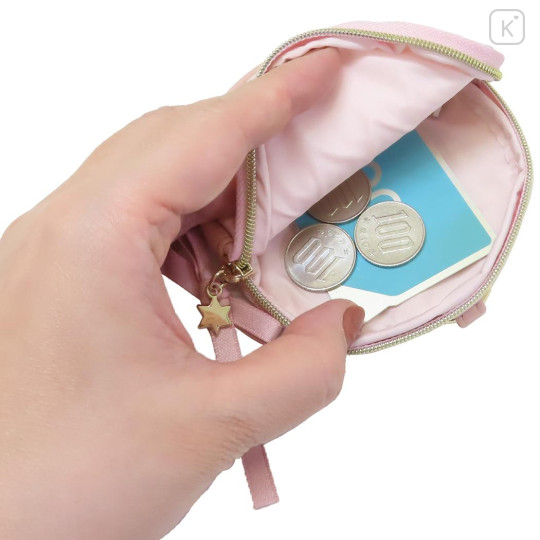 Japan Miffy Mini Pouch with Carabiner - Miffy : Dreamy Night Pink Ribbon - 3